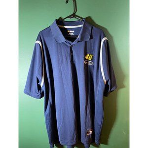 NASCAR - Men's Blue Short Sleeve Polo Shirt *#48 Johnson* - Size 2XL